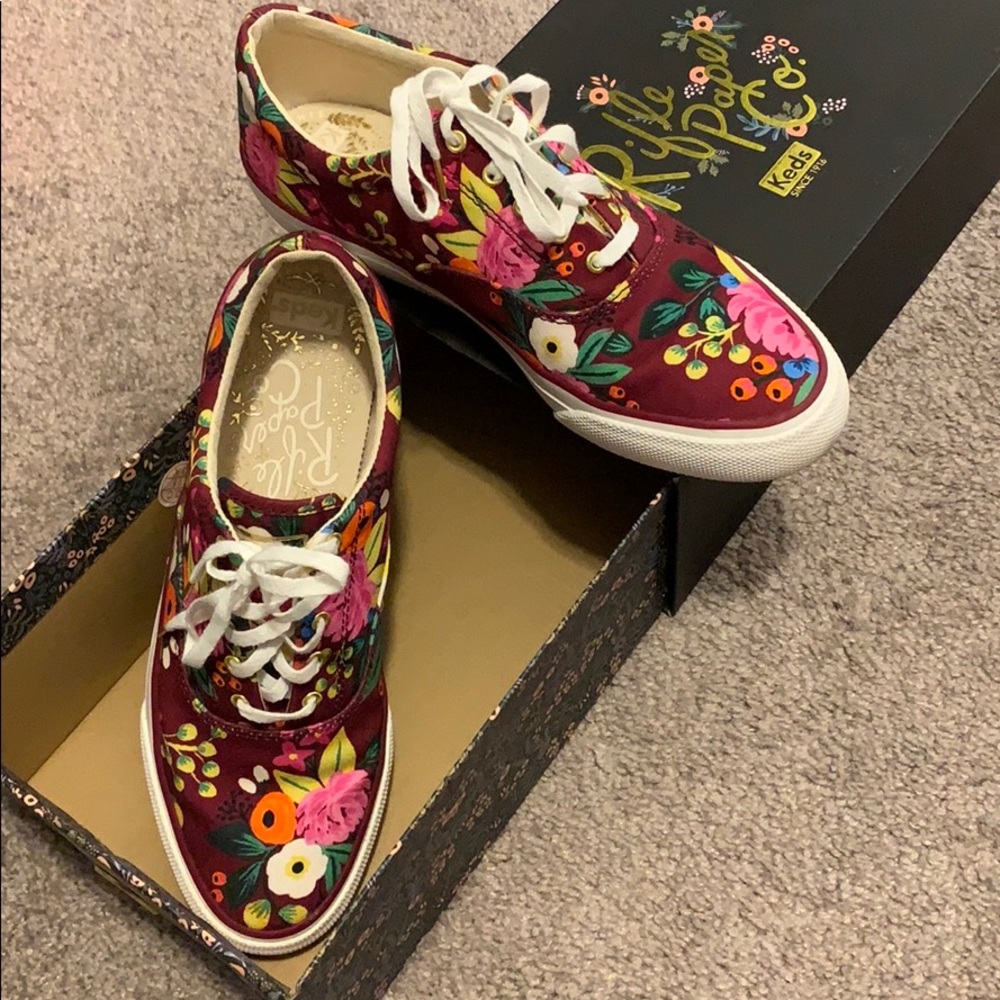 RiflePaper Co & Keds sneaker  (Anchor  Bloss Burg)